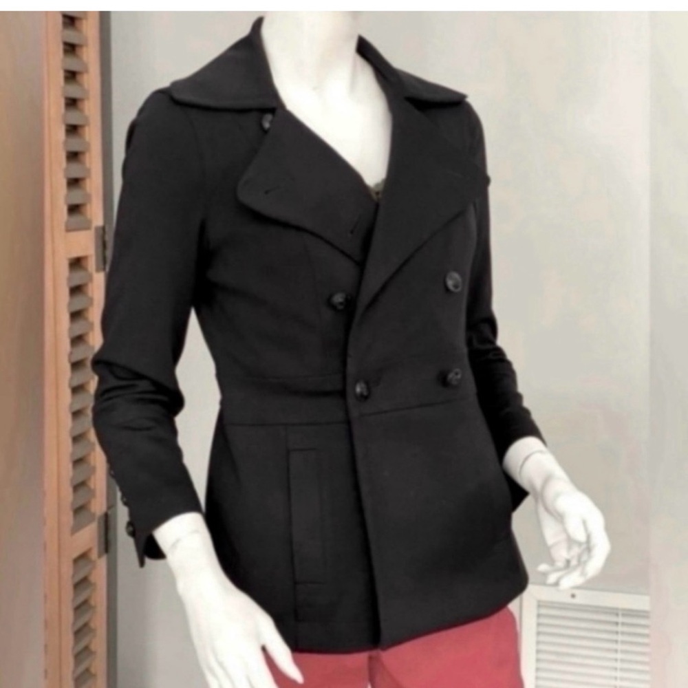 Black Double Breasted Peplum Jacket
